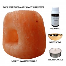 Candle lit Rock Salt Lamp & Fragrance / Camphor Burner